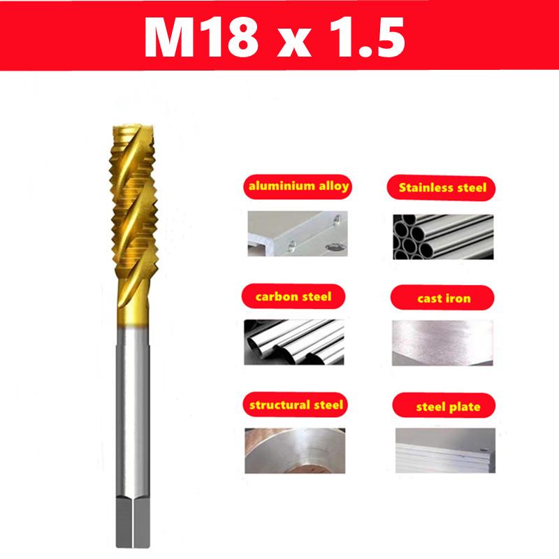 1pcs spiral groove machine tapM2-M36 HSS titanium coating , used for stainless steel internal thread tapping and drilling tools