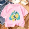 Children Casual Tee Hatsune Miku Cute Kawaii Print 2026 Summer Boys Girls Street Fashion 314 Age