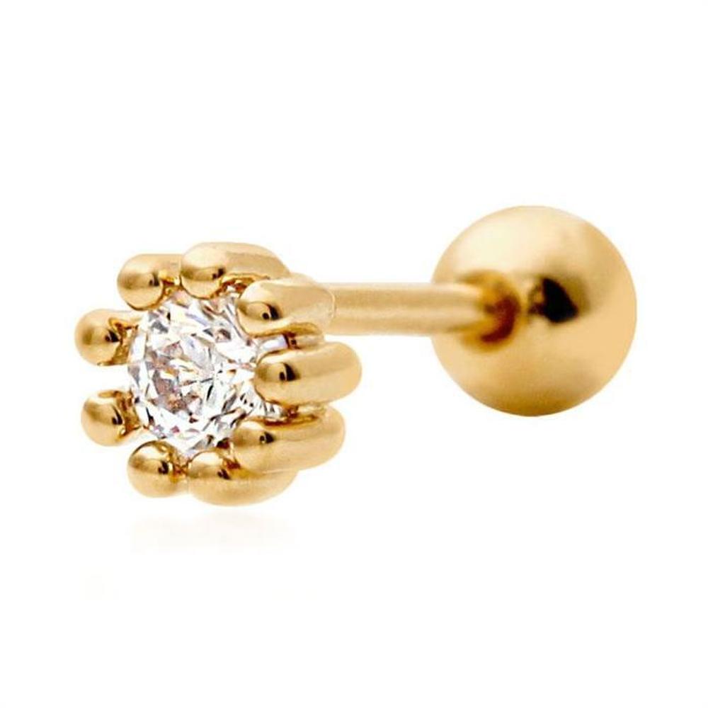[Onm] Onm 14K Gold Pin Piercing Crown Cubic (S9594185)