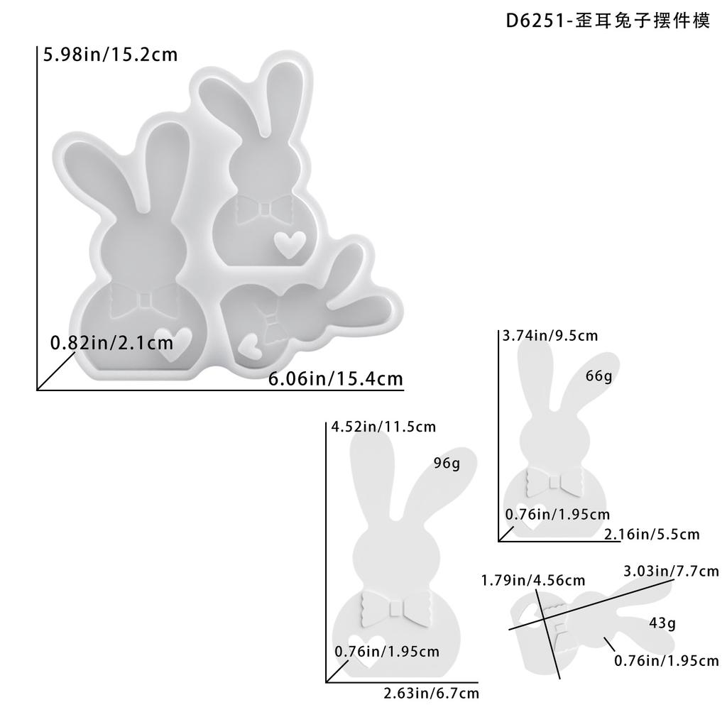 Easter Rabbit Mold Food-Grade Silicone Casting Mold Rabbit Figurine Mold Flexible For Soap Making Resin Craft Candle Making