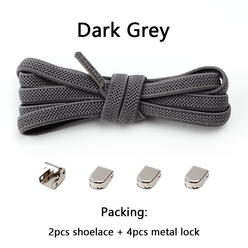 4Pcs Metal Buckles No Tie Shoelaces Elastic for Sneakers One Size Fits All Adult Kids Quick Laces Lazy Sport Rubber Shoestrings