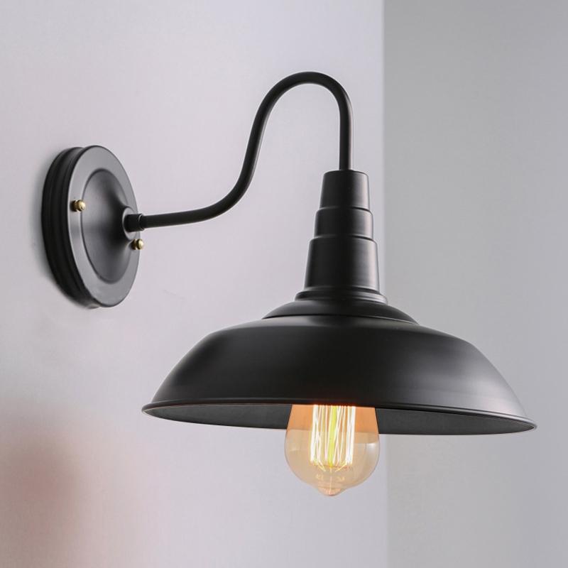 Antique Iron Material Pot Cover Wall Lamps Village Wall Lamps Retro Iron Lighting Vintage Wall Lights Without Bulb