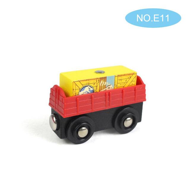 Small Wooden Scene Car Toys Magnetic Train Toy Truck Fit All Kinds Wooden Railway Train Track Children Gifts