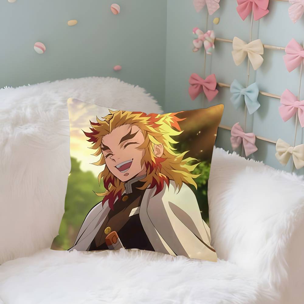 

RRengokus KKyoujurous Case Plush Fabric Soft Pillowcase Double Sided Print Cushion Cover Household Gifts 40x40CM(16x16in)