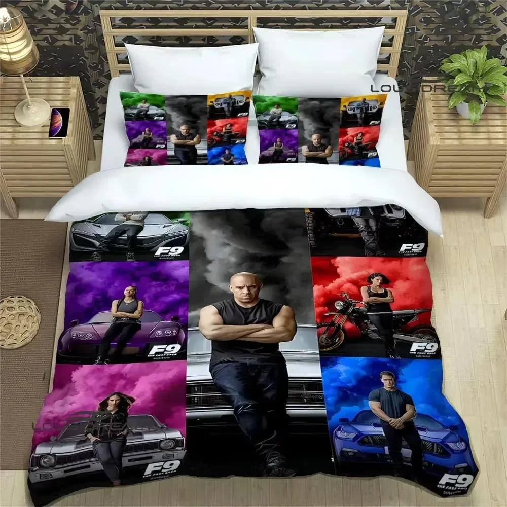 Fast & Furious Printed Bedding Set Single Twin Full Queen King Size Polyester Bedroom Duvet Cover Aldult Kids Quilt Cover Set