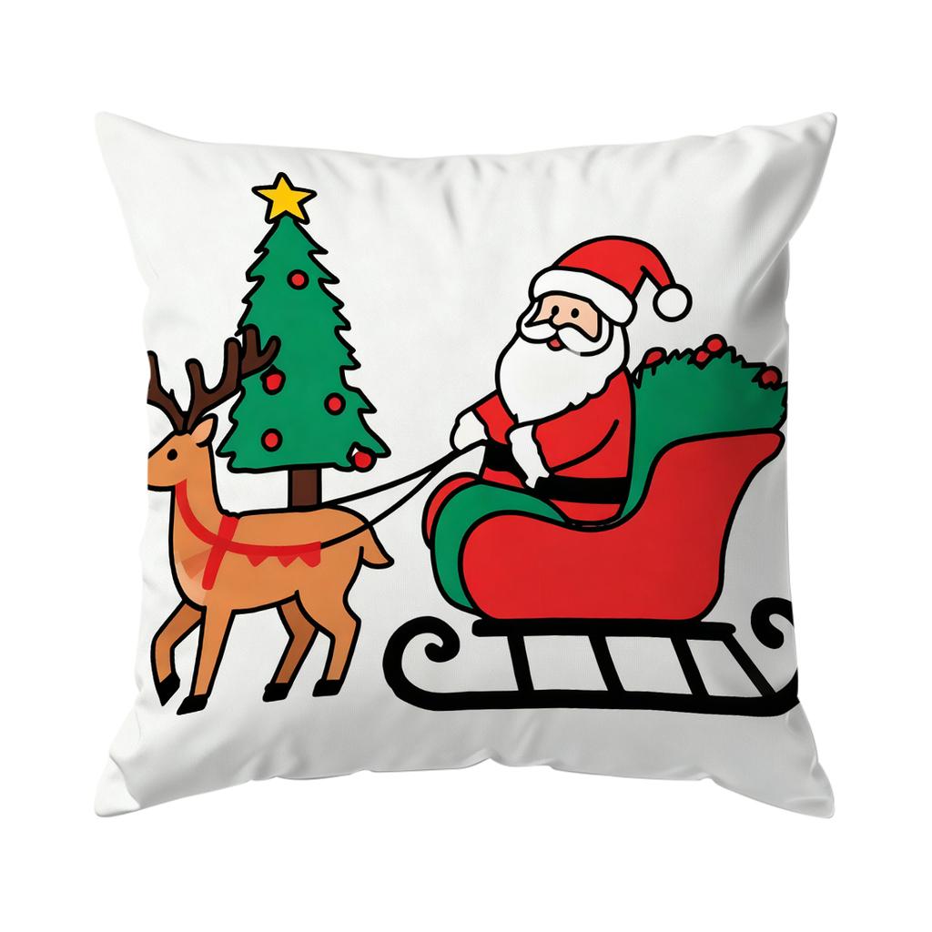 Cartoon Christmas Theme Pillowcase Bedroom Sofa Cushion Cover 100% Polyester Living Room Soft Cushion Pillowcase Home Decor