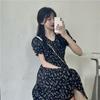 2024 Elegant Floral Midi Dress: Slimming A-Line with Waist-Cinched, Tummy-Concealing Design