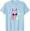 Peace Sign Hand Planet Stars Ufo Cool Trippy Gift Pink Alien Unisex Tshirt Cotton Daily Four Seasons Tees Cartoon Pattern