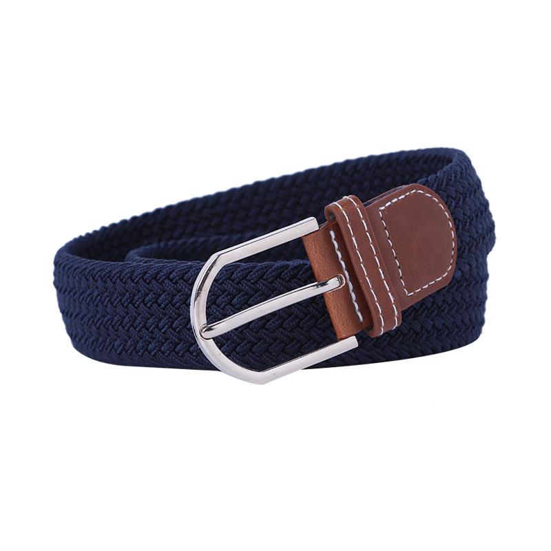 Handwoven Cross-Border Fashion Belt with Pin Buckle – Versatile Twill Men's & Women's Wide Elastic Waist Belt