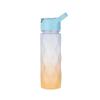 600ML Gradient Sports Water Bottle For Girls Plastic Water Bottles With Straw Portable Drinking Bottle For Outdoor Travel Gym