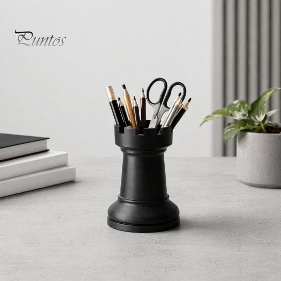 Chess Piece Design Pen Holder Holder, Makeup Brush Organizer, Minimalist Desk Decor, Multifunctional Organizer for Pens Brushes Dried Flowers,
