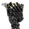 Skull And Rose Sculpture Hear No Evil Speak See Evil Vase Resin Ornament with Dark Themed Home Decor Decor Halloween Gothic Skeleton Display