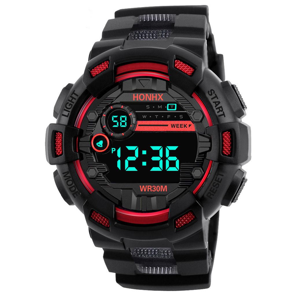HONHX Men's Waterproof LED Multifunction Sport Watch for Middle School Students