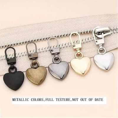 5pcs Removable Zip Head Replacement Metal Zip Head Luggage Down Coat Jacket Jeans Repair Universal Zip