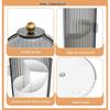 360° Rotating Makeup Brushes Holder with Lid Dustproof 3 Compartment Design Makeup Brushes Organizer Box for Vanity Countertop