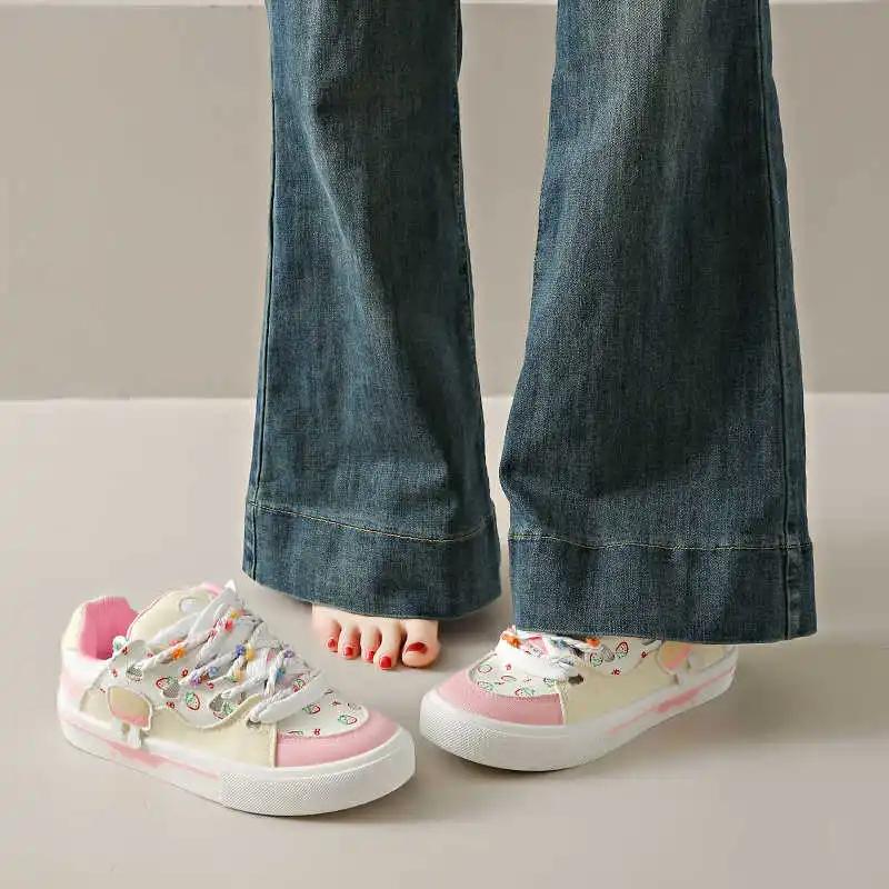 Fashion With Holes Platform Women's Cool Sneakers Mary Jane Sports Entertainment Shoes Womans Original Tenids Tenix Basctt Trendy