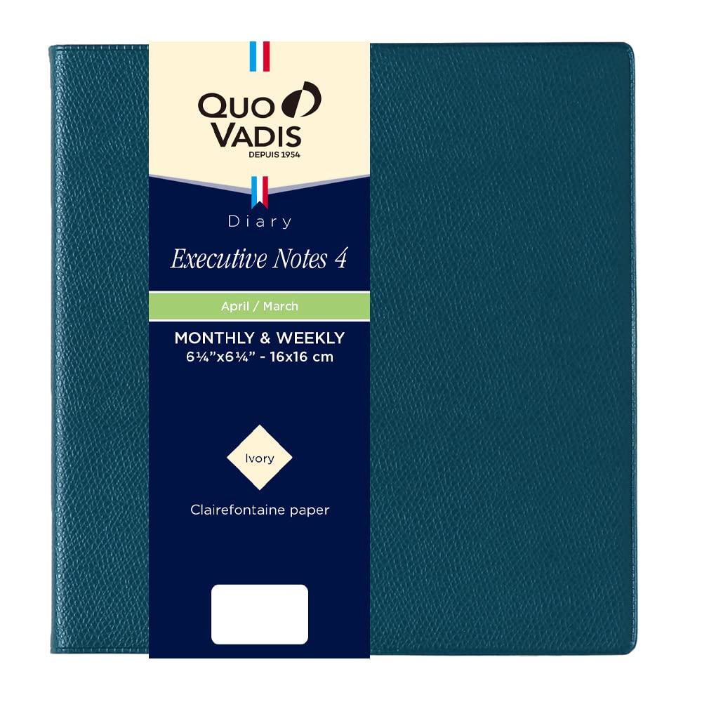 

QUOVADIS Executive Notebook 4/Unpara Diary (Weekly Vertical, Square Size 16x16cm) blue plasse qv60201bp