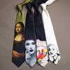 Meier Silk artistic tie - men's versatile trendy casual chic black & blue