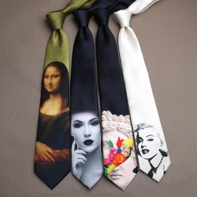 Meier Silk artistic tie - men's versatile trendy casual chic black & blue