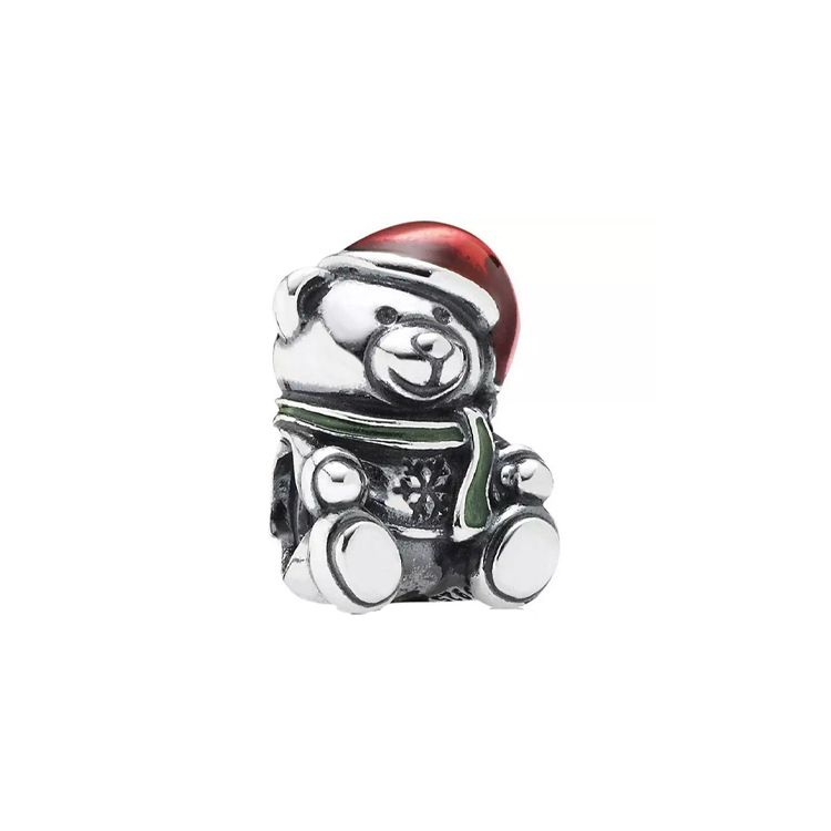 Pandora Christmas Enamel Christmas Bear Silver Jewelry Unisex Jewelry Red 791391ENMX Multicolor,F
