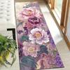 1 Stück Schöner floraler rutschfester waschbarer Teppichläufer für Eingangsbereich, Wohnzimmer, Schlafzimmer & Terrasse