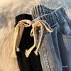 Modische Damen-Jeans mit weitem Bein und elastischem Bund: Locker, Dünn, Tunnelzug-Stil für Frühling & Sommer 2024