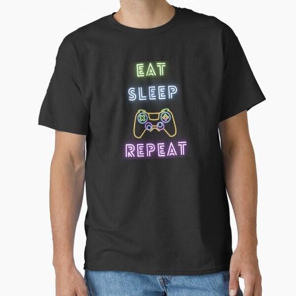 Eat Sleep Game Repeat Classic Tshirt Made In Usaaus Tshirt S2xl