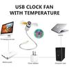 Hand Mini USB Fan Portable Gadgets Flexible Gooseneck LED Clock Cool For Laptop PC Notebook Real Time Display Durable Adjustable