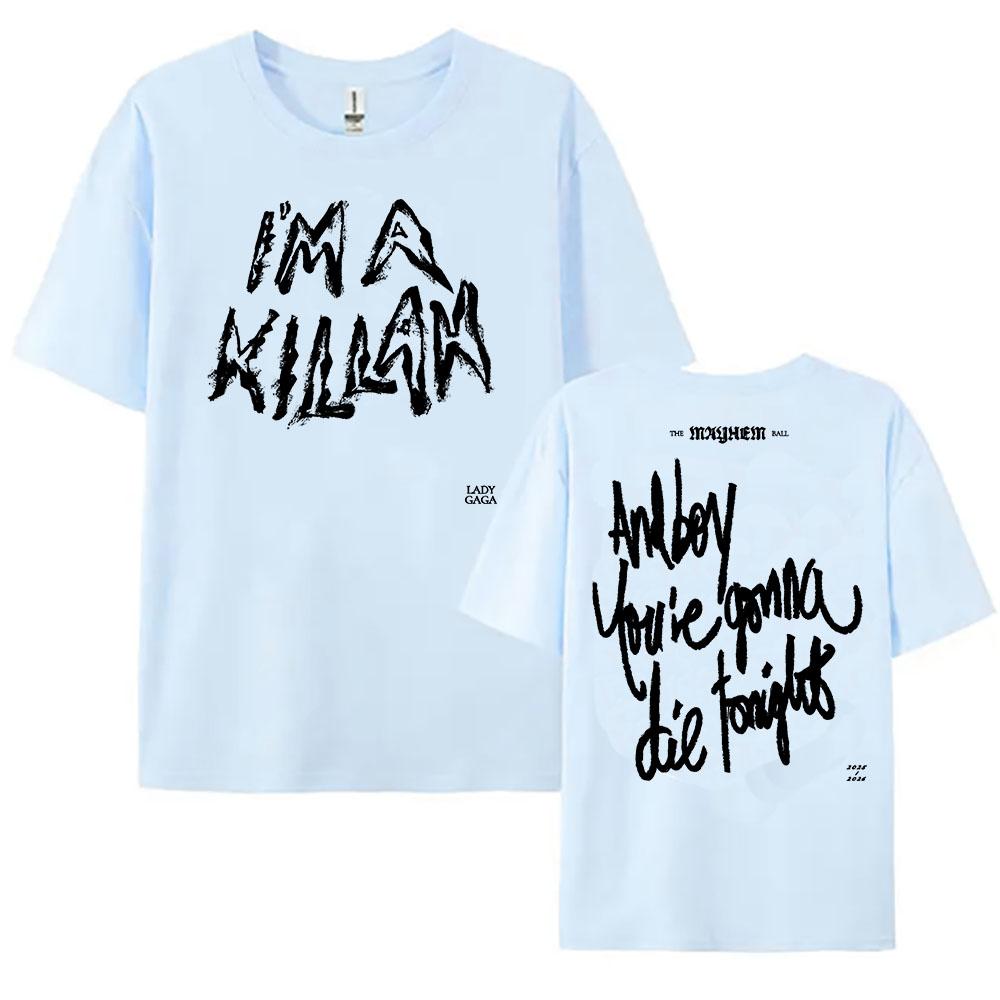 The MAYHEM Ball Tour TShirt Lady Gaga Singer Graphic Tshirts Fashion Short Sleeve Summer T Shirt Cotton Women Tees