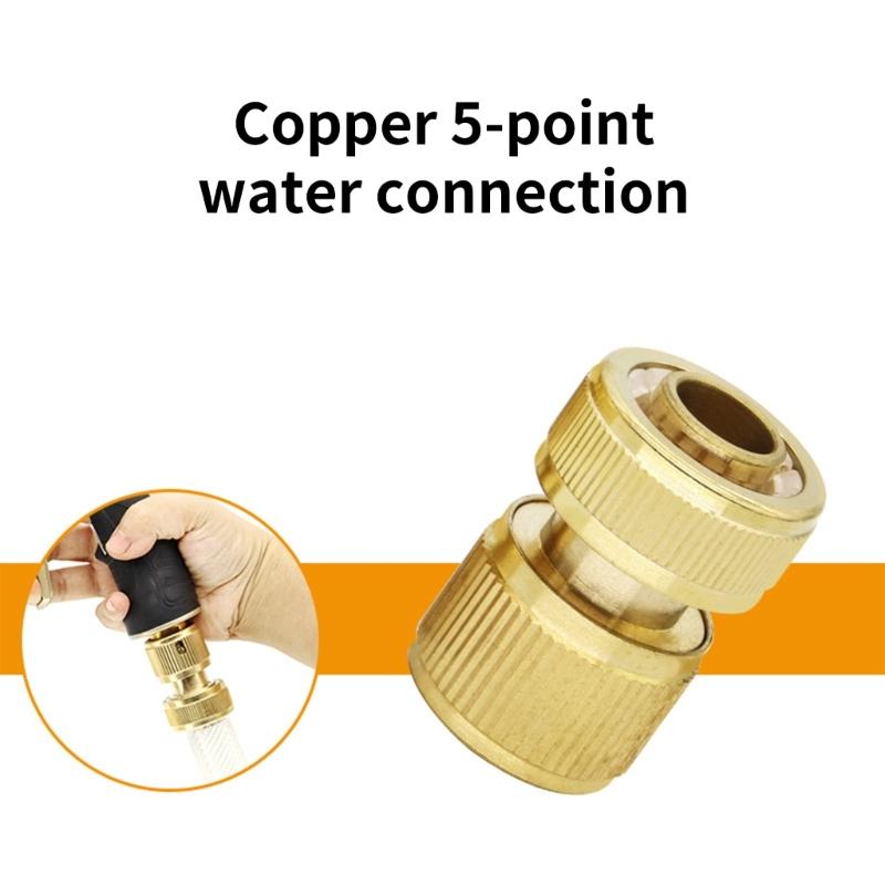 2Pieces Heavy Duty Reinforced Brass Hose Joints Water Pipe Connectors Fittings Easy Twist Suitable For Irrigation Tools