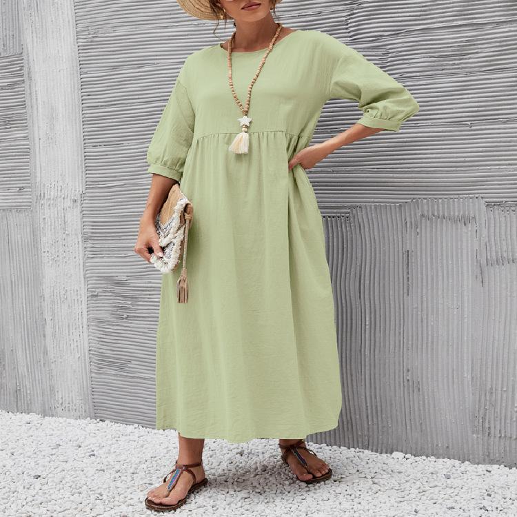 Ladies' New Spring And Summer Fashion Temperament Commuting Breathable And Comfortable Sexy Shirt Long Skirt Dress