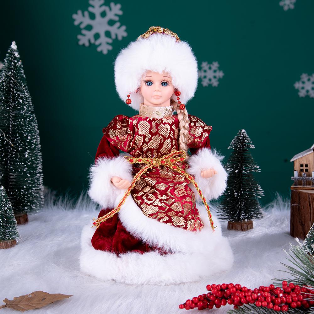 30cm Rote & Goldene Snegurochka Weihnachtsfigur