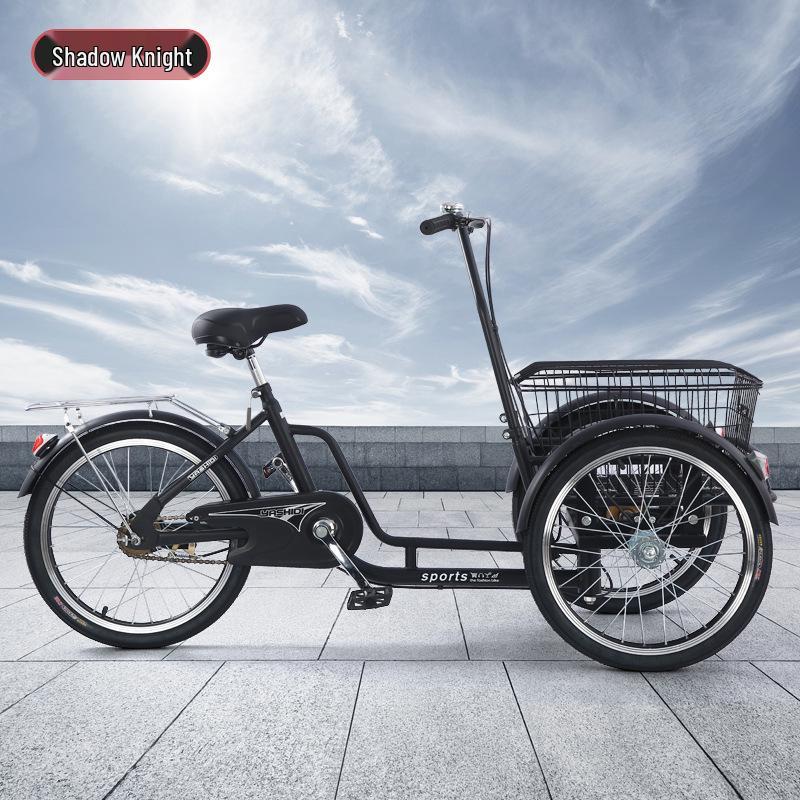 New Senior-Friendly Three-Wheeled Reverse Gear Tricycle: Foot-Powered Mobility for Elderly, Child Transport, and Goods Carrying.
