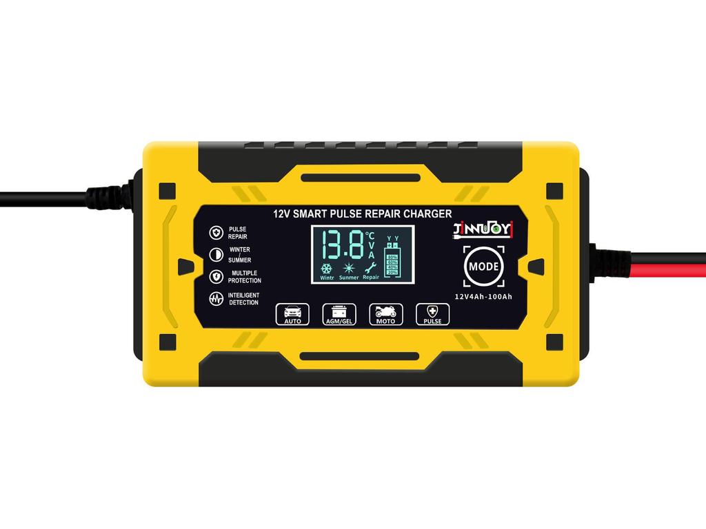 Intelligent 12V Pulse Repair Battery Charger with Screen Display for Motorcycle and Car