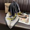 Fashionable Bandana Imitation Silk 70*70Cm Chain Print Square Scarves Women SpringSummer Soft Satin Scarf Hijab Neckerchief