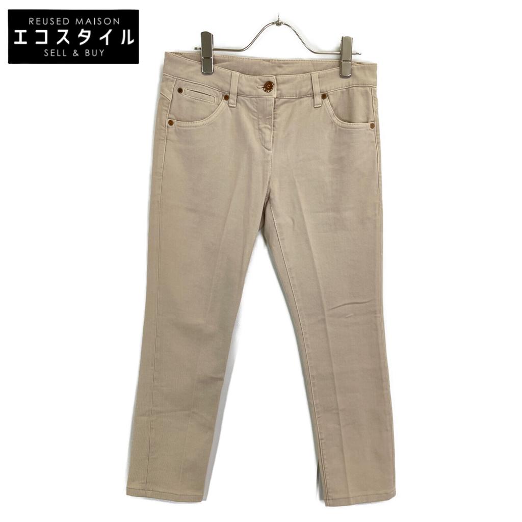 Brunello Cucinelli DW7219151 Beige Cotton Zip Fly Tapered Chino Pants Bottoms 40 beigeUsed
