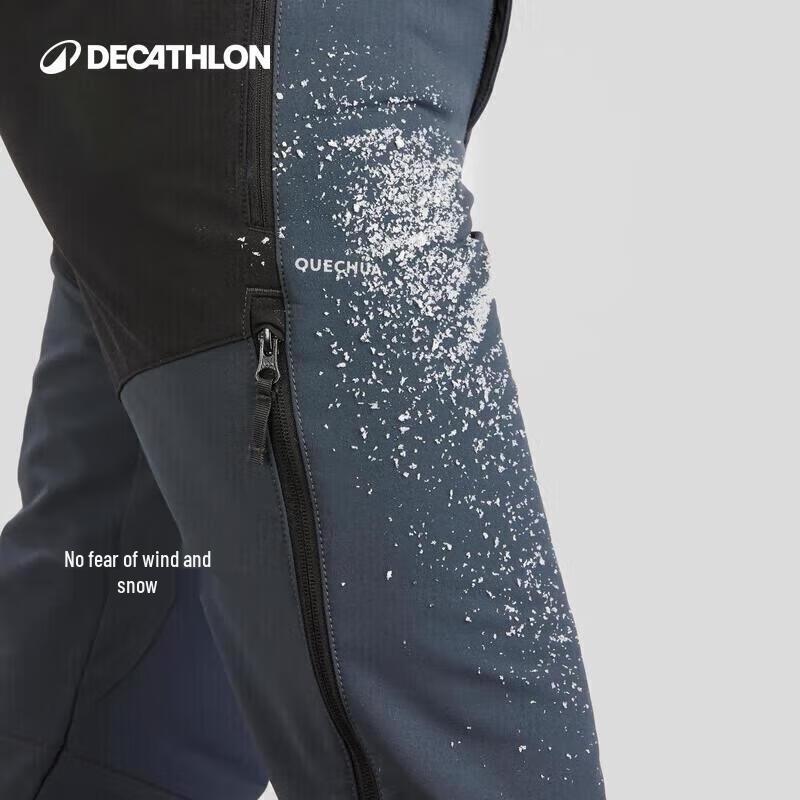 Decathlon Men's Outdoor Fleece-Lined Waterproof Windproof Straight-Leg Pants
