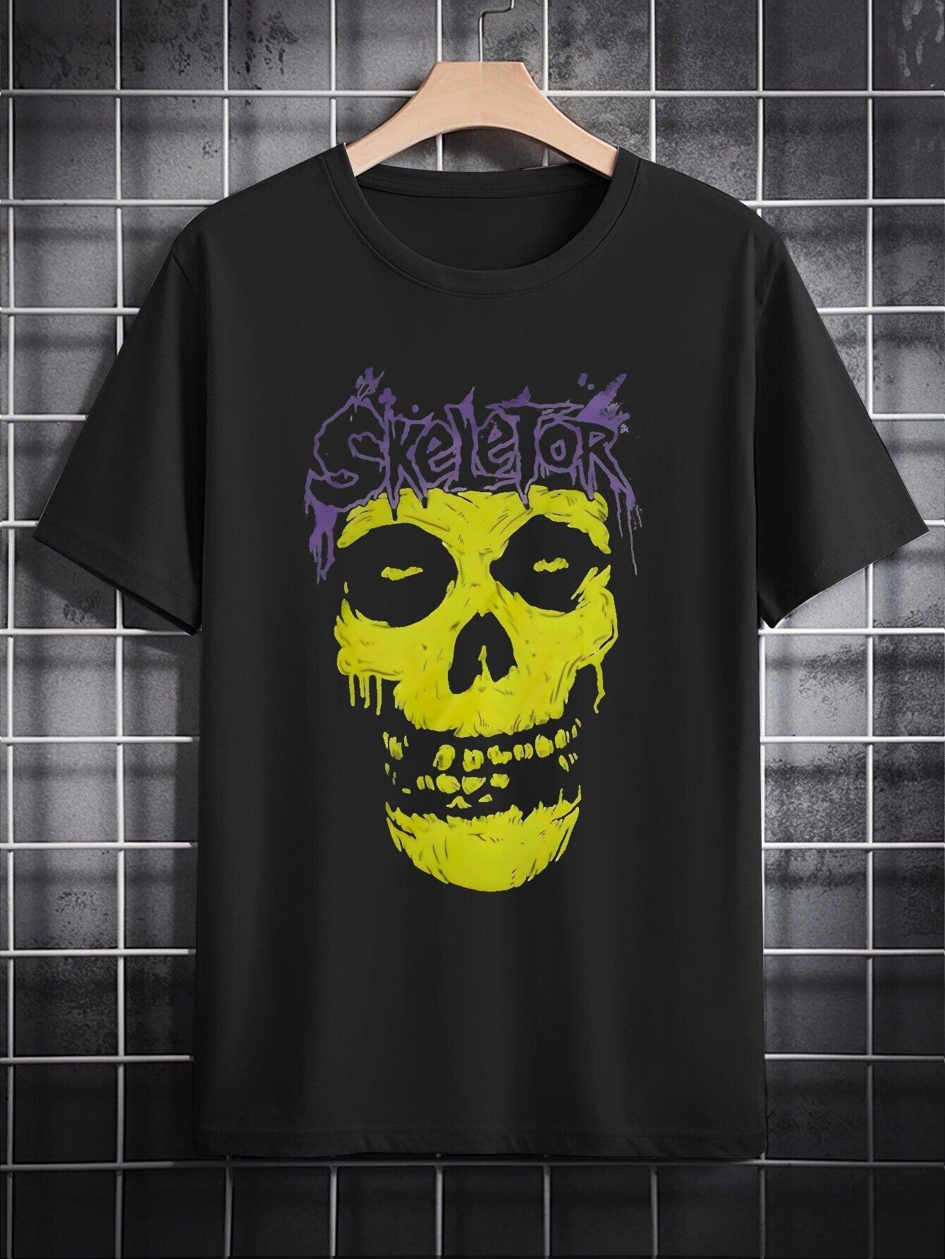 Retro-Themed Graphic T-shirt - Casual Round Neck XXL