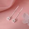 Elegant Zirconia Flower Tassel Earrings for Women - Luxurious and Fresh High-End Jewelry