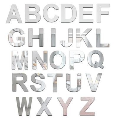 Party Decoration Mirror Wall Sticker Silver 10cmx8cmx1cm Acrylic
