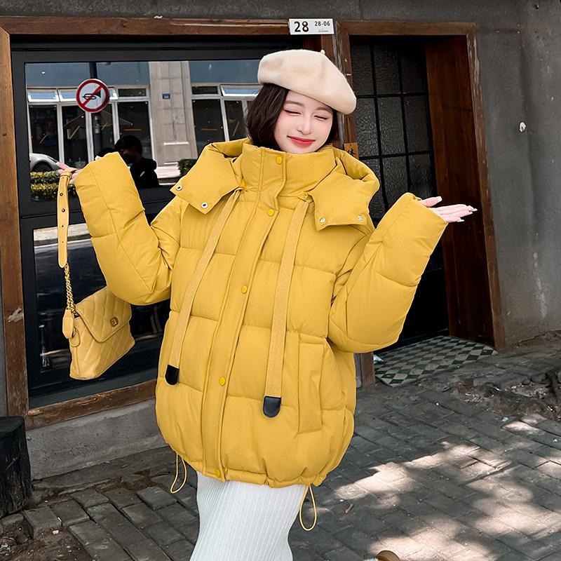 Large size winter clothing new short hooded thickened cotton clothing loose bread clothing women's jacket jacket