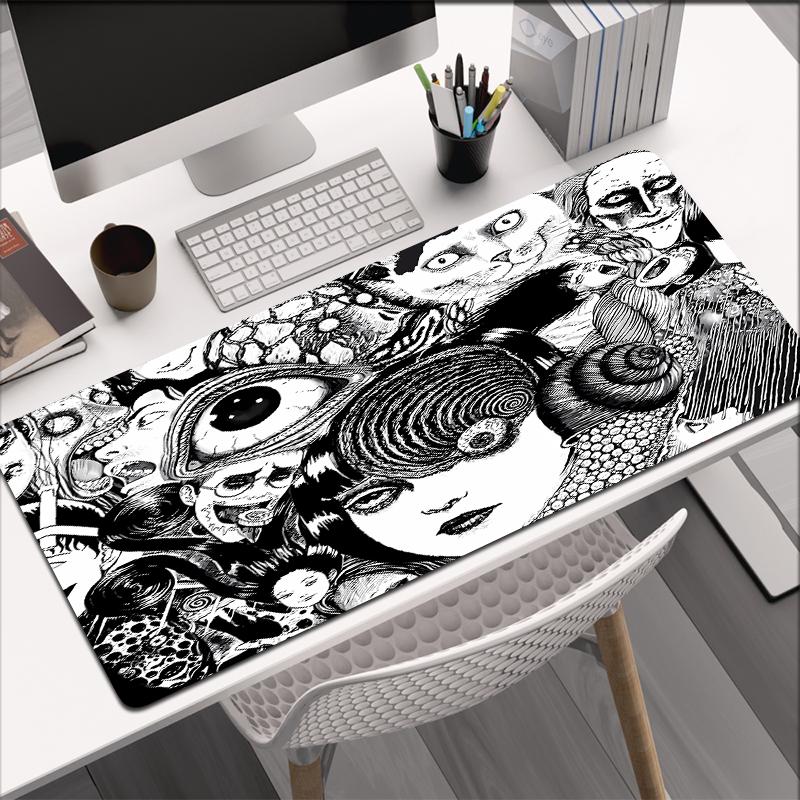 Junji Ito Xxl Mouse Pad Gaming Accessories Keyboard Alfombrillas De Ratón Soft Computer Desk Mat Pc Gamer Cabinet Mousepad Large