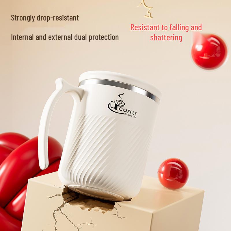 Portable Stainless Steel Mug with Lid, Spoon & Tea Infuser - Multi-Purpose Cup for Tea, Coffee, Milk, or Water.