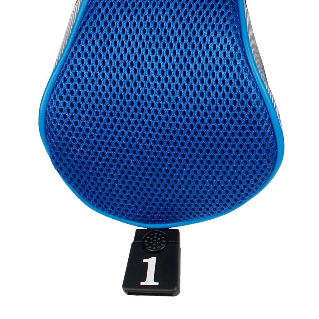 Andux Golf Long Neck Wood Driver Headcovers with Interchangeable Numbered Set of 3 Tags, (Blue)