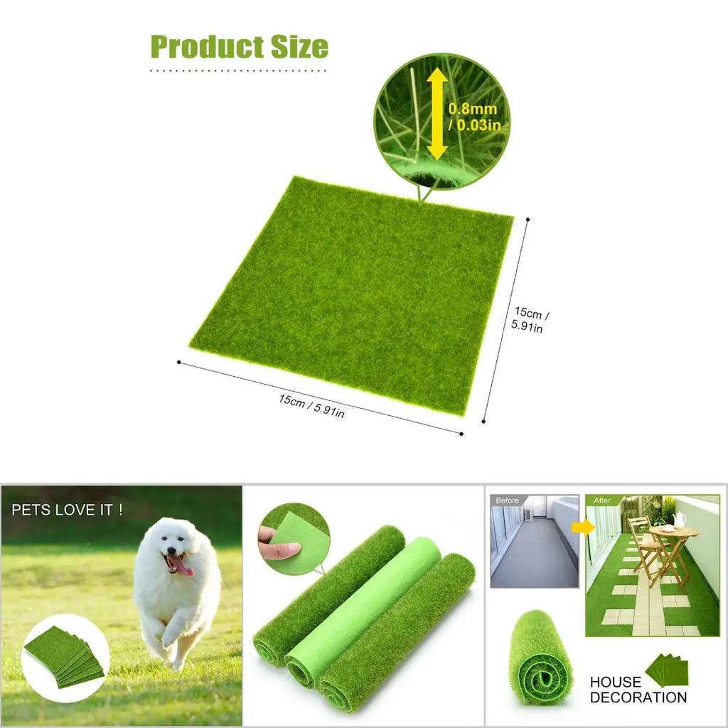 Synthetic Miniature Garden Ornament DIY Craft Pot Artificial Lawn Grass Plastic Mini Gardening Props
