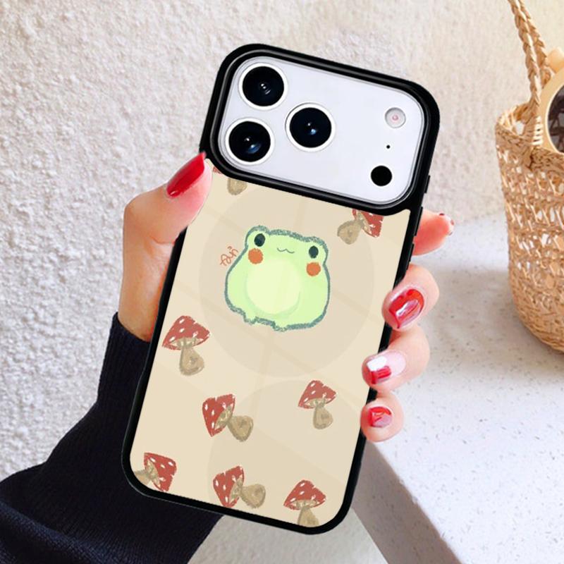 Mushroom Frog Cartoon Phone Case For iPhone 17 Air 16 15 14 13 12 11 Pro Max Plus