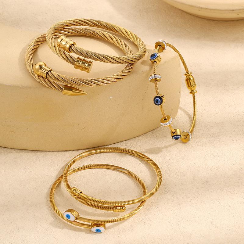 European and American Fashion Popular Open , Gold Titanium Steel Light Luxury High-end Sense, Niche Jewelry