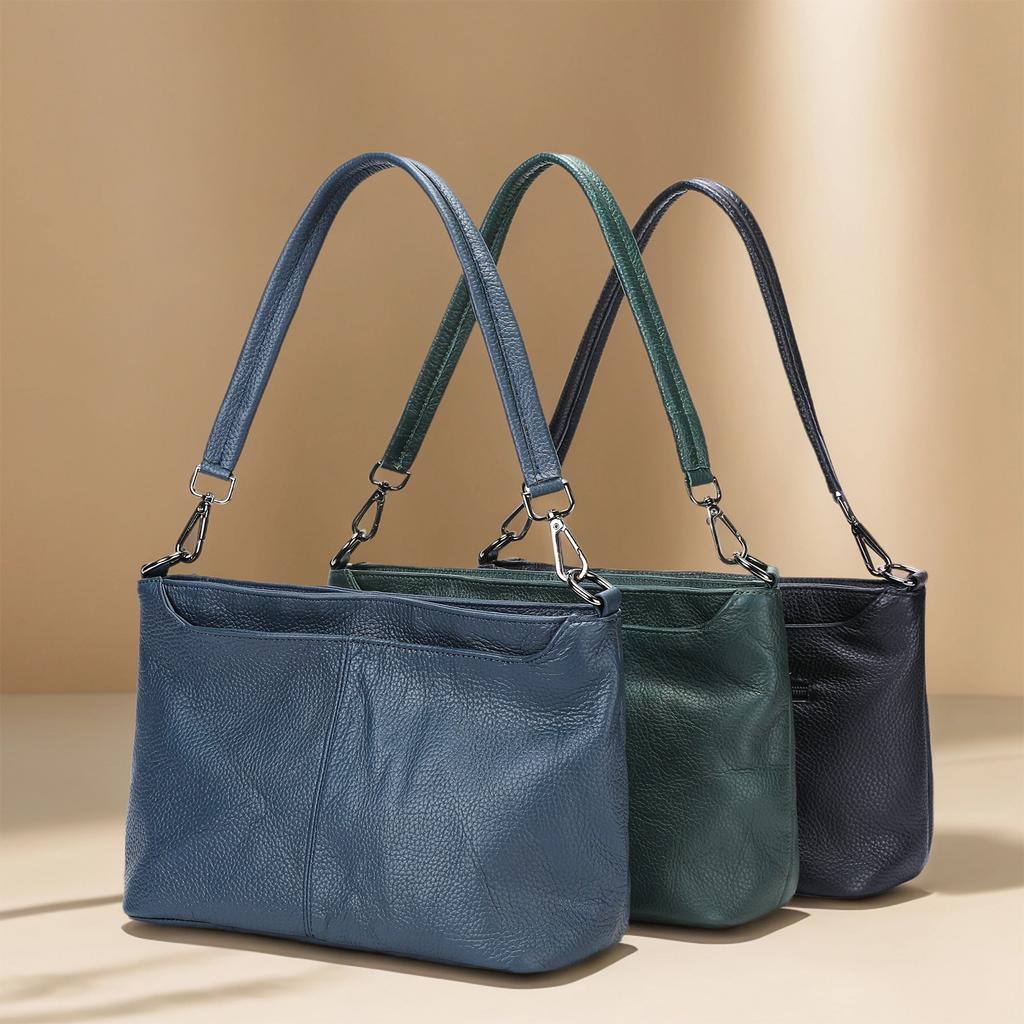 Genuine Leather Bag Top-grain Cowhide Handbag Fashionable Middle-aged Women's Bag Single-shoulder Crossbody Bag