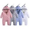 Autumn Winter Fleece Baby Jumpsuit: Cartoon Animal Footed Romper