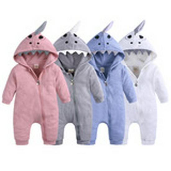 Autumn Winter Fleece Baby Jumpsuit: Cartoon Animal Footed Romper